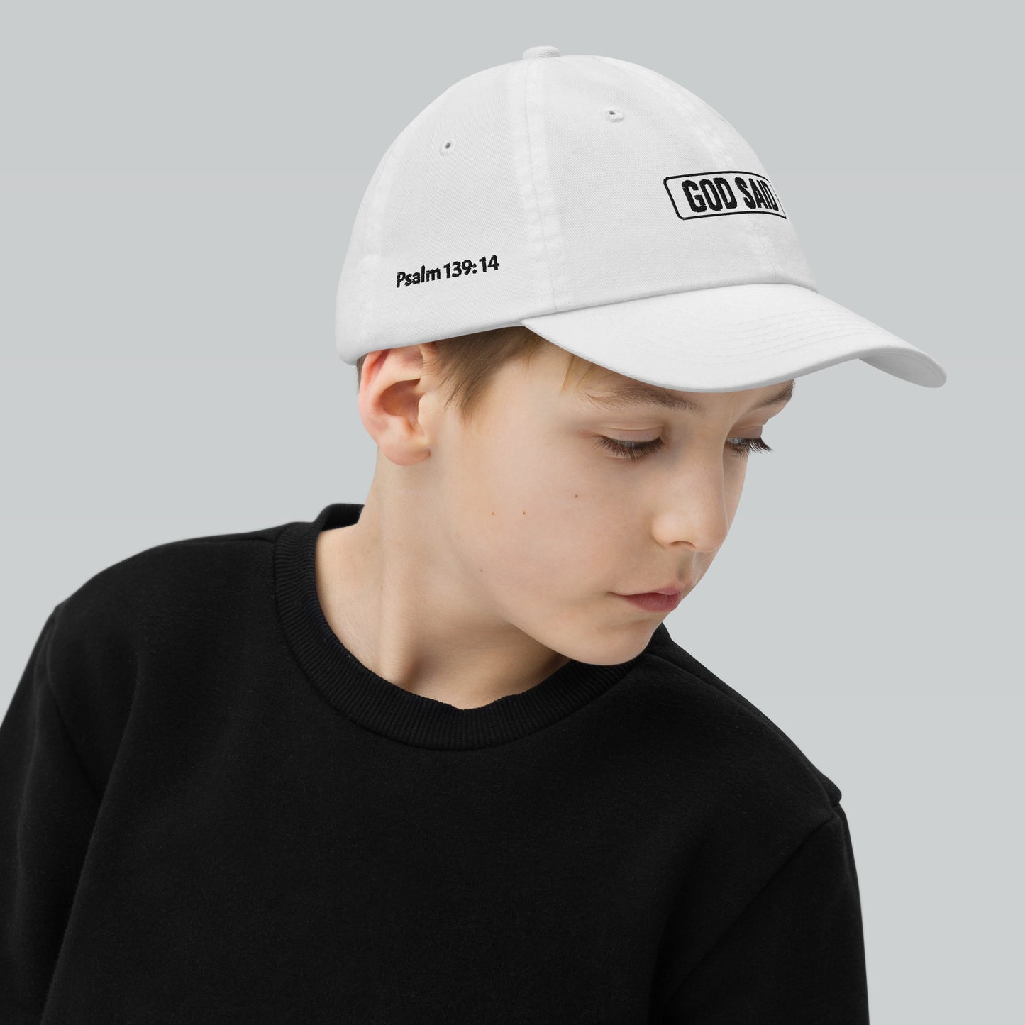 God Said "Wonderfully Made" Youth baseball cap