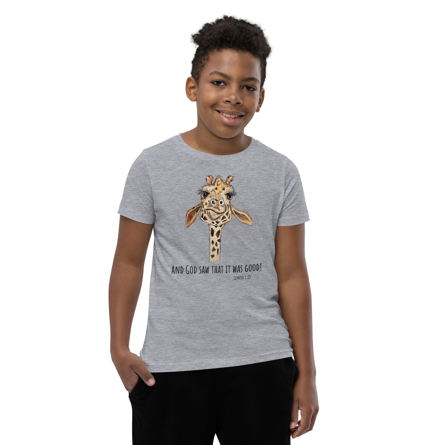 God Said "Giraffe" Youth Short Sleeve T-Shirt