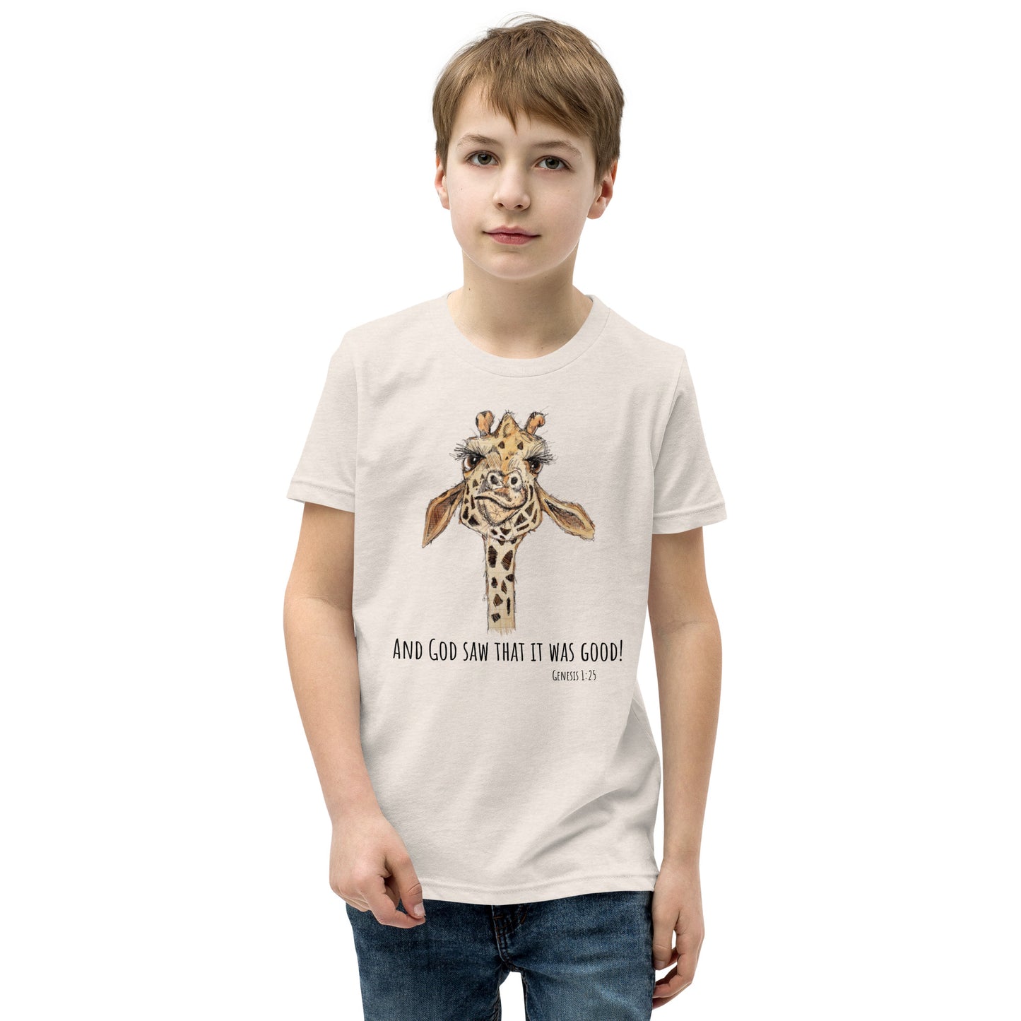 God Said "Giraffe" Youth Short Sleeve T-Shirt