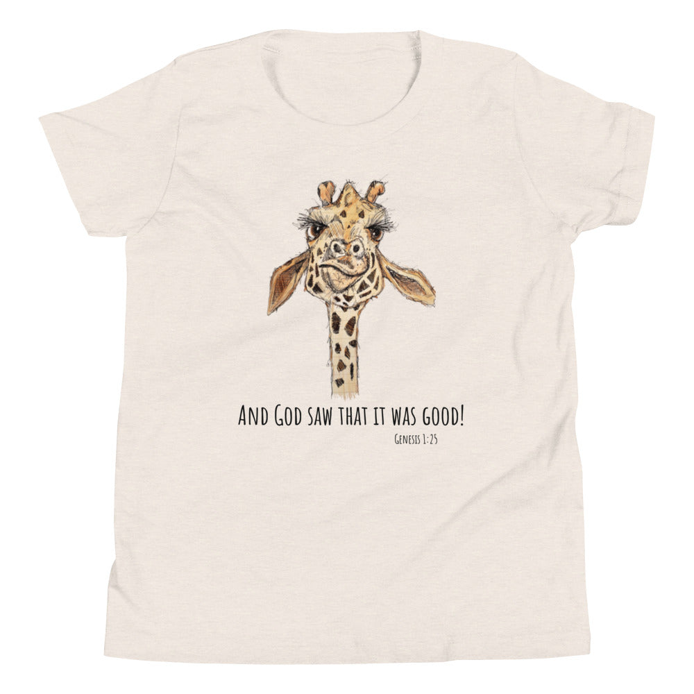 God Said "Giraffe" Youth Short Sleeve T-Shirt